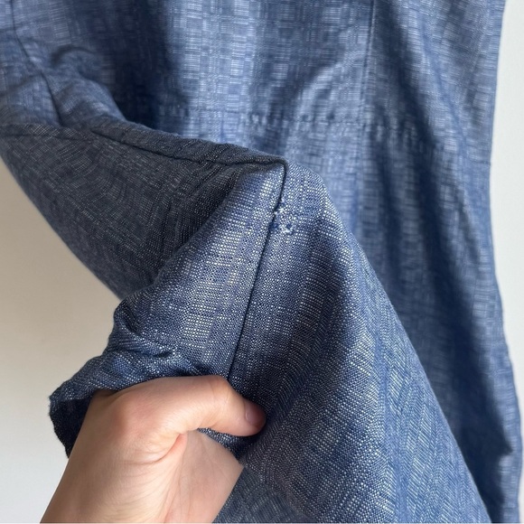 Derek Lam Chambray Indigo Blue Denim Botton Front Dress Size M (8) - Picture 7 of 9